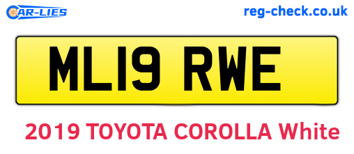 ML19RWE are the vehicle registration plates.
