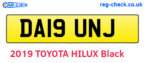 DA19UNJ are the vehicle registration plates.