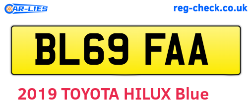 BL69FAA are the vehicle registration plates.