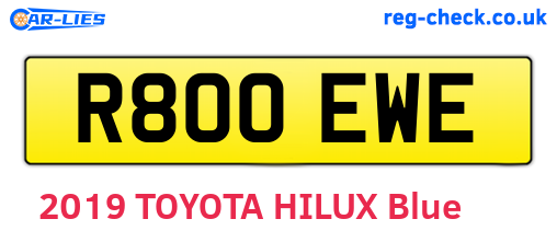 R800EWE are the vehicle registration plates.