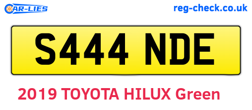 S444NDE are the vehicle registration plates.