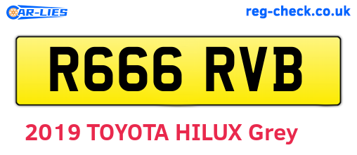 R666RVB are the vehicle registration plates.