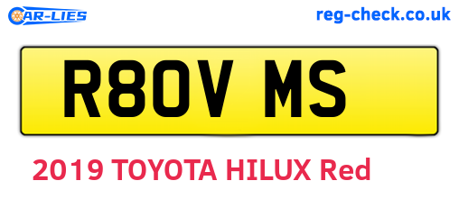 R80VMS are the vehicle registration plates.