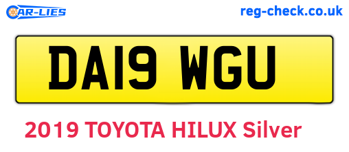 DA19WGU are the vehicle registration plates.