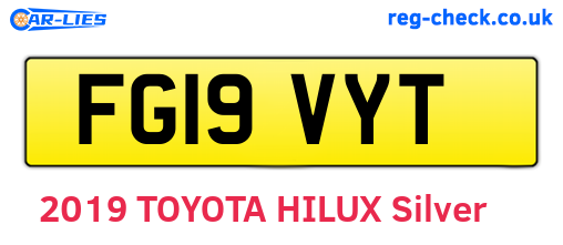 FG19VYT are the vehicle registration plates.