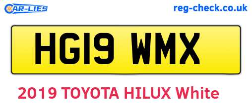 HG19WMX are the vehicle registration plates.