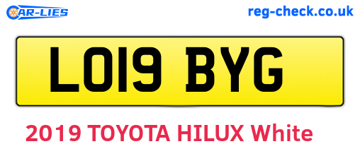 LO19BYG are the vehicle registration plates.