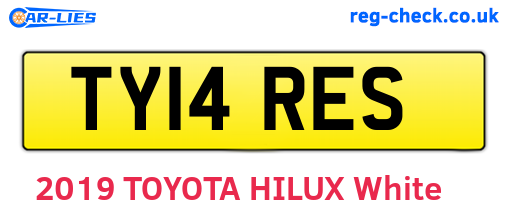 TY14RES are the vehicle registration plates.