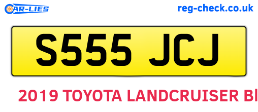 S555JCJ are the vehicle registration plates.