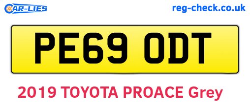 PE69ODT are the vehicle registration plates.