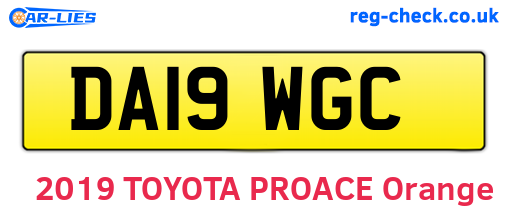 DA19WGC are the vehicle registration plates.