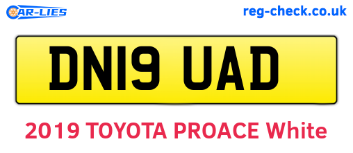 DN19UAD are the vehicle registration plates.