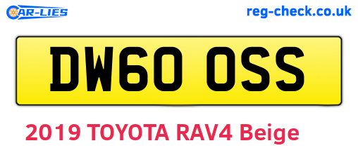 DW60OSS are the vehicle registration plates.