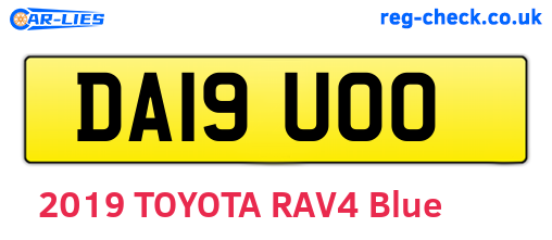 DA19UOO are the vehicle registration plates.