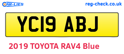 YC19ABJ are the vehicle registration plates.
