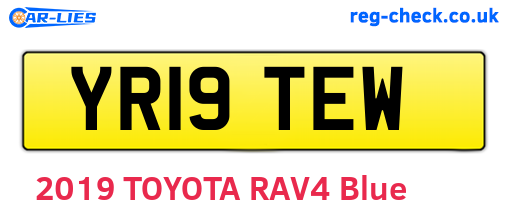 YR19TEW are the vehicle registration plates.