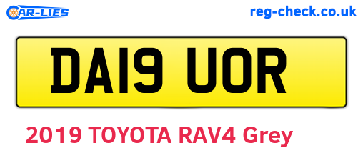 DA19UOR are the vehicle registration plates.