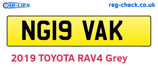 NG19VAK are the vehicle registration plates.