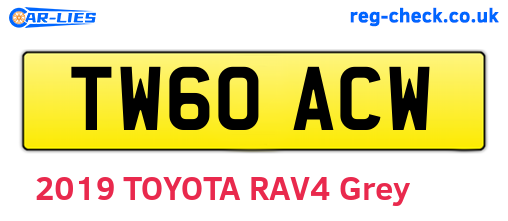 TW60ACW are the vehicle registration plates.