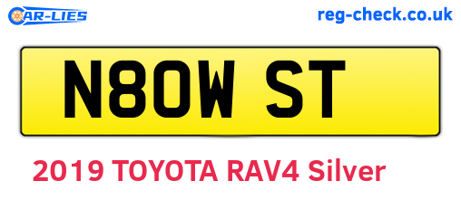 N80WST are the vehicle registration plates.
