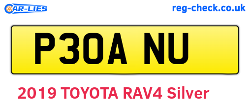 P30ANU are the vehicle registration plates.