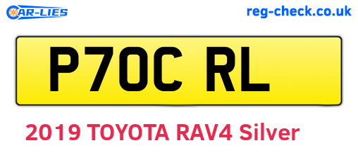 P70CRL are the vehicle registration plates.