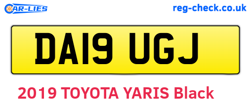 DA19UGJ are the vehicle registration plates.