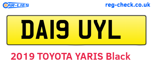 DA19UYL are the vehicle registration plates.