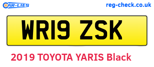 WR19ZSK are the vehicle registration plates.