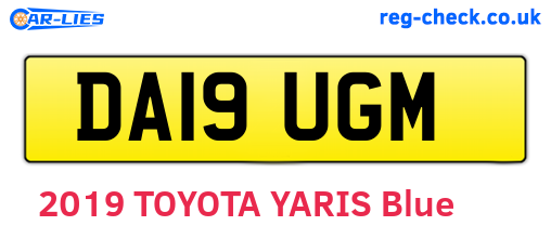 DA19UGM are the vehicle registration plates.