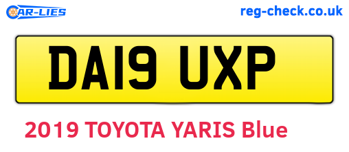 DA19UXP are the vehicle registration plates.