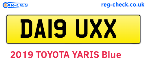 DA19UXX are the vehicle registration plates.