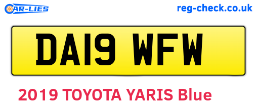 DA19WFW are the vehicle registration plates.