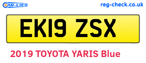 EK19ZSX are the vehicle registration plates.