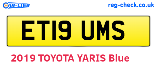 ET19UMS are the vehicle registration plates.