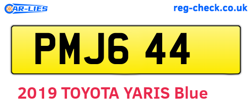PMJ644 are the vehicle registration plates.