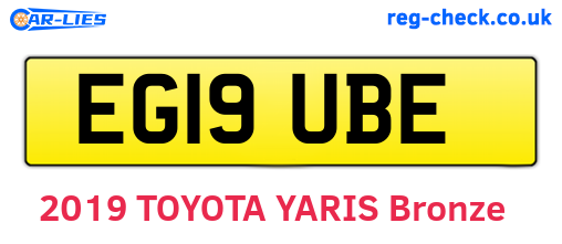 EG19UBE are the vehicle registration plates.