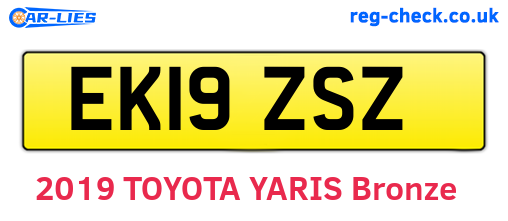 EK19ZSZ are the vehicle registration plates.