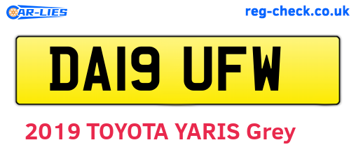 DA19UFW are the vehicle registration plates.