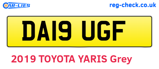 DA19UGF are the vehicle registration plates.
