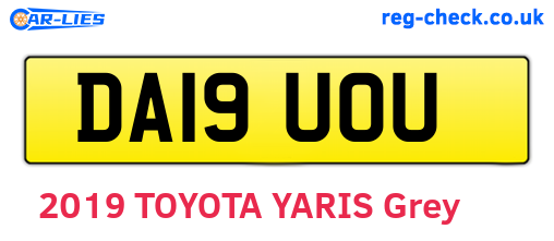 DA19UOU are the vehicle registration plates.