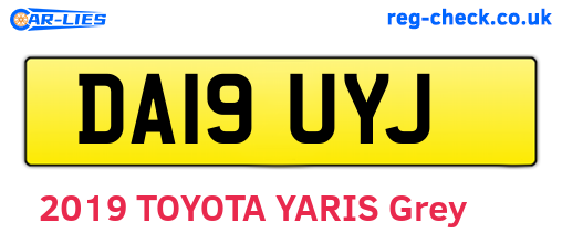 DA19UYJ are the vehicle registration plates.