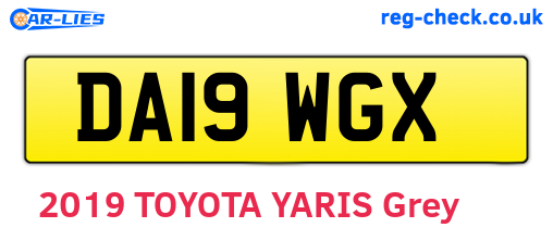 DA19WGX are the vehicle registration plates.