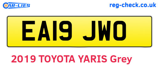 EA19JWO are the vehicle registration plates.