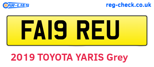 FA19REU are the vehicle registration plates.