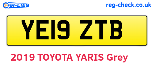 YE19ZTB are the vehicle registration plates.