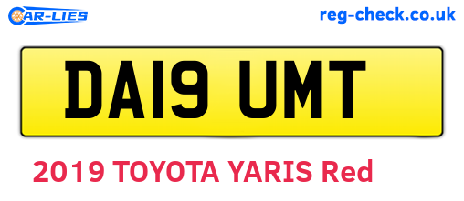 DA19UMT are the vehicle registration plates.