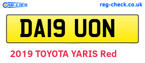 DA19UON are the vehicle registration plates.