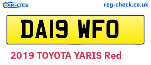 DA19WFO are the vehicle registration plates.