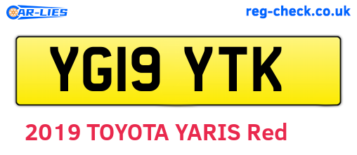 YG19YTK are the vehicle registration plates.